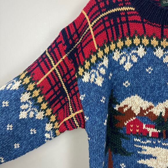 Bushwacker Winter Tunic Sweater Fair Isle Holiday Christmas Ice Skating Plaid S - Picture 9 of 10